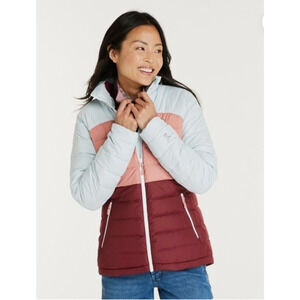 VTG L.L. Bean DownTek 650 Hooded Puffer Jacket Women’s XL Colorblock Winter Coat